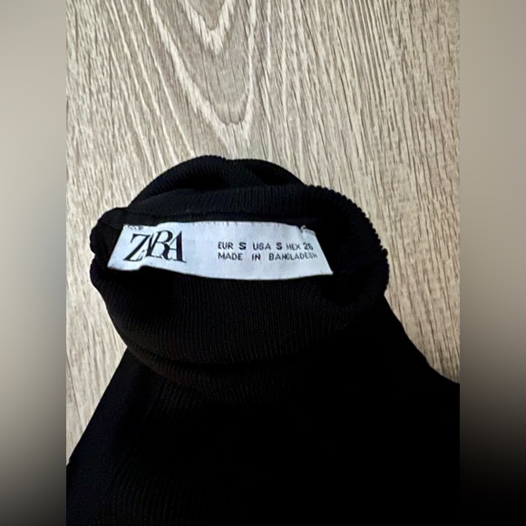Zara High Collar Knit Top - Black - Picture 3 of 9